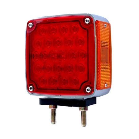 Abrams Square Double Face 48 LED Pedestal Mount Stop Tail Turn Signal Parking Light, PK2 PTPL-SDF-24-RA